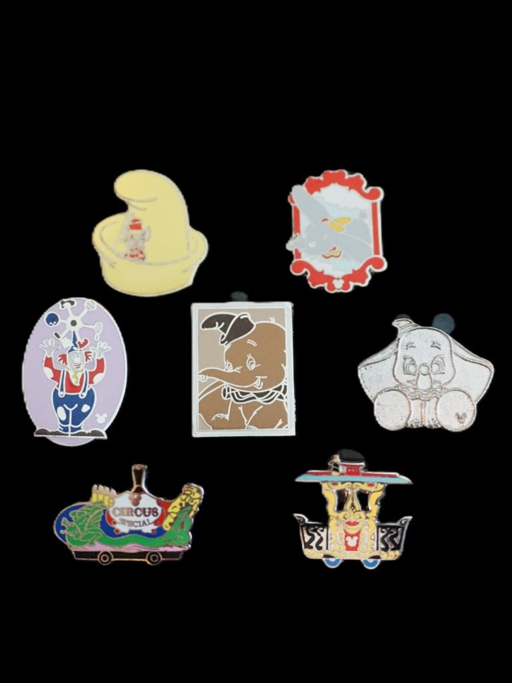 Disney Pin Trading 7 Pin Lot Featuring Dumbo and the Circus (078)